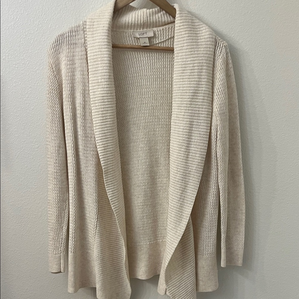 LOFT Beige Draped Cardigan